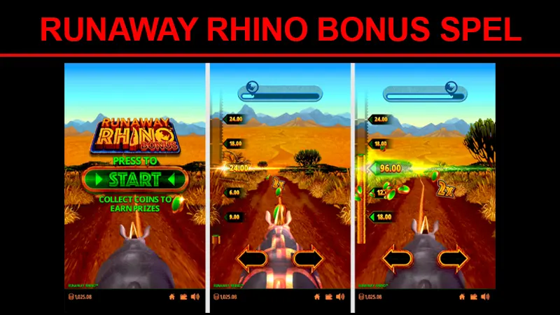 Bonusspel Runaway Rhino slot